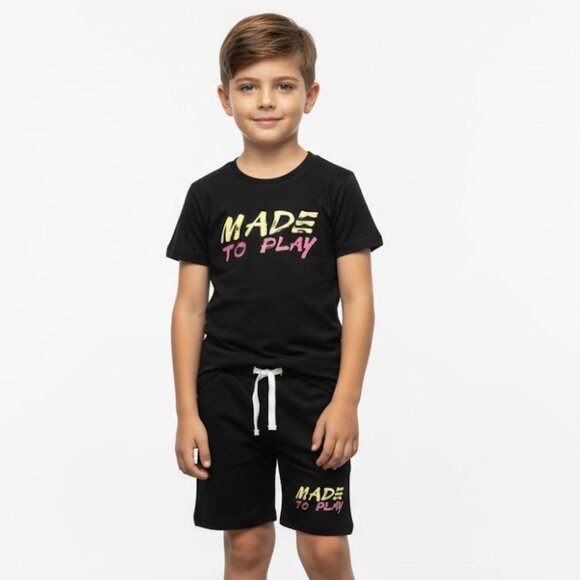 NEW BOYS MADE TO PLAY TOP & SHORTS COTTON SZ 5 - Picture 1 of 12